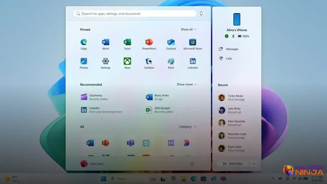 Novo Menu Iniciar do Windows 11 é mais organizado e eficiente Novo Menu Iniciar do Windows 11 é mais organizado e eficiente